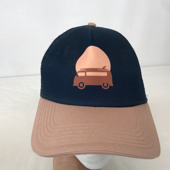 PRANA ~ WOMENS ONE SIZE ADJUSTABLE NAVY BLUE PEACH MESH HAT CAP - Picture 2 of 6